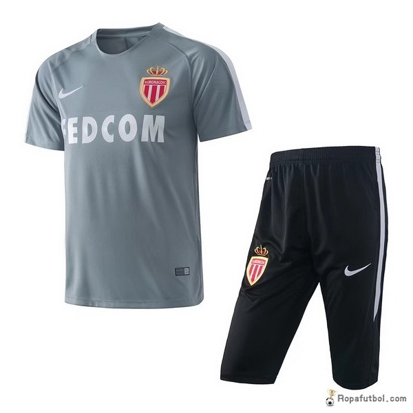 Camiseta Entrenamiento AS Monaco Conjunto Completo 2017/18 Gris